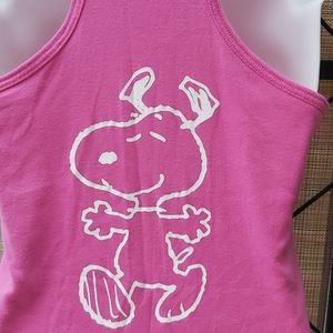 PEANUTS SNOOPY  TANK TOP  PINK  LARGE SUPER CUTE